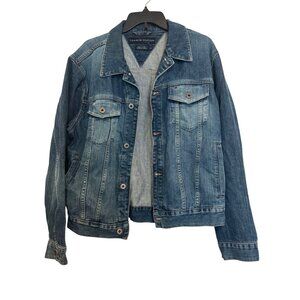 Tommy Hilfiger Denim Jacket Mens Size M Medium Blue Button Front Classic Style